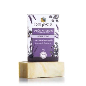 Dehesia elaboro este jabón higiene íntima con ingredientes naturales y ecológicos, para una limpieza suave y eficaz.