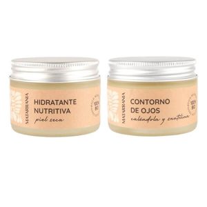 Pack Matarrania piel seca, con crema hidratante y contorno de ojos, ambos naturales y bio, que hidratan y nutren la piel.