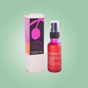 Sérum cara con ingredientes naturales y ecológicos.