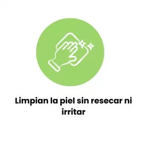 Limpian la piel, sin resecar ni irritar.