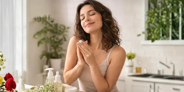 Cuidado corporal con cosmética natural para piel sensible.